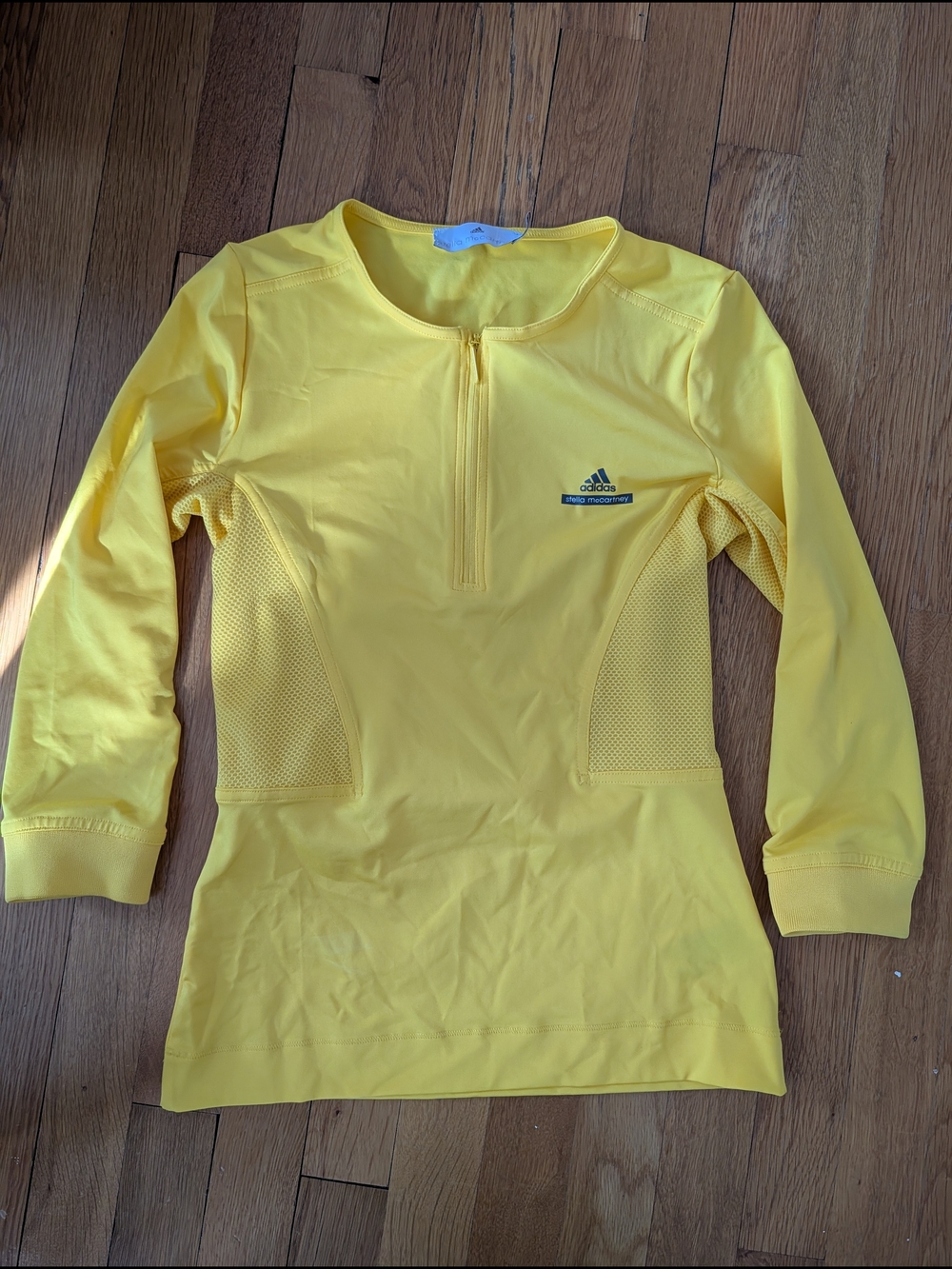 Adidas by Stella McCartney Bright Yellow Long-Sleeve Zip Athletic Top